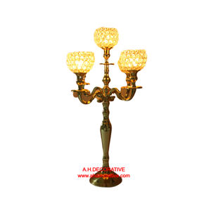 Caliente hecho a mano oro Metal vidrio 4 brazos candelabros atractivo boda Navidad Mesa decoración cuadrado en forma de centro de mesa para - Product Image 2