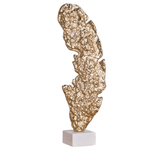 Escultura Decorativa de Metal de Alta Calidad con Base de Mármol, Acabado en Oro, Adorno de Escritorio de Aluminio - Product Image 1