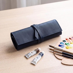 Estuche enrollable para lápices de dibujo de cuero genuino, organizador portátil para almacenamiento de dibujos, regalo personalizado para artistas, a la venta a un precio asequible. - Product Image 6