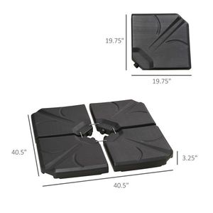Base per Ombrellone Quadrato da Giardino in Acciaio Inossidabile per Patio, Ristorante, Hotel, Spiaggia, Piscina, Telaio in Acciaio da 3m di Raggio per Giardini - Product Image 2