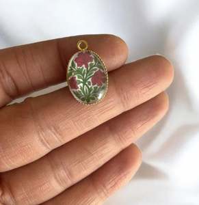 Componentes de joyería de resina fría para mujer, colgante de abalorios de porcelana sin cadena, hallazgos y componentes elegantes - Product Image 3