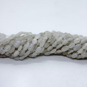 Natural <b>Rainbow</b> Moonstone Handwork Oval Shape Smooth Gemstone Beads Strand for Jewelry Making 16 Inches - Product Image 5
