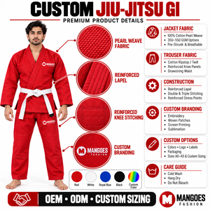 ชุดยูนิเซ็กซ์สำหรับบราซิลเลียนยิวยิตสู (BJJ Gi) สำหรับผู้ใหญ่ ผ้ากิโมโนระบายอากาศได้ดี ซึมซับเหงื่อ เป็นมิตรกับสิ่งแวดล้อม ผ้ากันหดตัว น้ำหนักเบา - Product Image 6