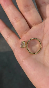 แหวนหมั้นเพชรทรงกลมทองคำ 14k สวยงาม ดีไซน์คลาสสิก เพชรเพาะเลี้ยง - Product Image 3