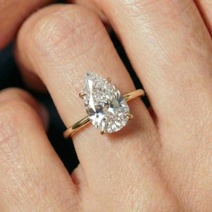 Élégante bague en argent sterling 925 plaqué or avec moissanite VVSD1 pour femme, bijou tendance pour anniversaire, fiançailles, mariage, cadeau - Product Image 6
