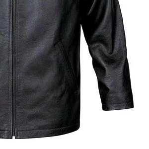 Chaqueta de Cuero Genuino para Hombre Clush, Estilo Urbano, Otoño-Invierno, con Cuello Alto y Cierre de Cremallera, Hecha a Medida, de la Mejor Calidad - Product Image 2