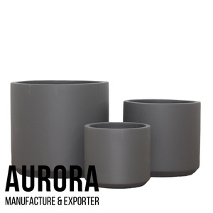 AURORA POTS AUFC028 Ensemble de pots à fleurs minimalistes en béton avec trou de drainage, écologiques, gris, pour l'intérieur/l'extérieur, jardinières pour la maison - Product Image 2