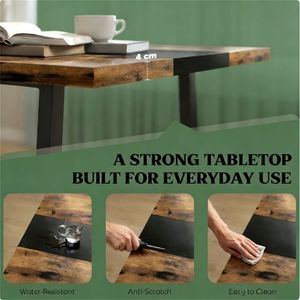 Tavolo da Pranzo Lungo Marrone dal Design Versatile per Casa o Ufficio, Ideale per Conferenze - Product Image 4