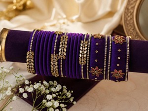 Ensemble de bracelets ethniques plaqués or avec strass floraux pour femmes, bijoux de mariage, bracelets en alliage avec incrustations de cristaux - Product Image 2