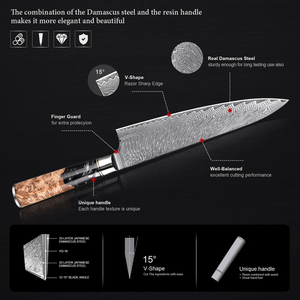Couteau de Chef Professionnel LEGACY BLADES en Acier Damas 8 Pouces, Forgé à la Main, Moderne, Ambidextre, Fabricant OEM ODM - Product Image 5