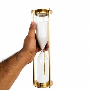 International Trade Sand <b>Timer</b> Brass Golden Plated Round Shape Customize Sand <b>Timer</b> for Decoration Home Interior - Product Image 1