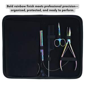 Kit d'outils de pose d'extensions capillaires en acier inoxydable de qualité supérieure, comprenant des pinces à sertir les perles plates, un outil à boucles Microlink et un peigne de précision - Product Image 5