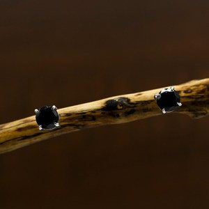 Black Onyx <b>Stud</b> Earrings Minimalist Gemstone Jewelry 925 Sterling <b>Silver</b> Elegant Gift For Women Fine Jewelry - Product Image 4