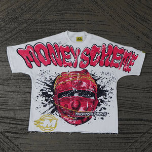 T-shirt streetwear personnalisé en polyester/coton épais blanc, impression intégrale, coupe classique, séchage rapide, respirant, écologique, unisexe - Product Image 1