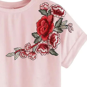 Nouveau design, prix bas, t-shirts brodés 100% coton, vêtements décontractés, coupe ample, t-shirt pour homme pour l'été - Product Image 4