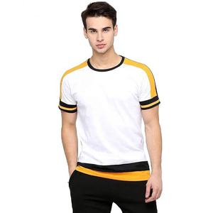 เสื้อยืดคอลูกเรือผ้าฝ้าย100% สำหรับผู้ชายเสื้อฝึกซ้อมพิมพ์ลายทางแบบกำหนดเอง - Product Image 1