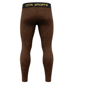 Custom Chocolate <b>Brown</b> Active Performance Training Long Sleeve and <b>Leggings</b> Set Mens Compression Fitness Workout Gym Sportswear - Product Image 6
