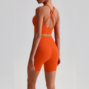 Conjunto de Yoga para Mujer de Primera Calidad, Cintura Elástica, Secado Rápido, Transpirable, Ecológico, Ligero, 2 Piezas, Ropa Deportiva - Product Image 4