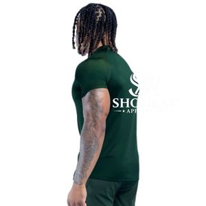 <b>Mens</b> <b>Green</b> Slim Fit Crew Neck <b>T</b> <b>Shirt</b> Custom Logo Short Sleeve Sportswear Gym Casual Apparel Manufacturer Shoukat Apparel - Product Image 2