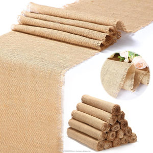 Nouveaux chemins de table en toile de jute rustique 12x71 pouces, couleur kaki, style campagnard, pour mariages et fêtes d'anniversaire - Product Image 1