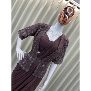 Belle robe Saree ornée de Koti pour la fête de carrière - Product Image 4