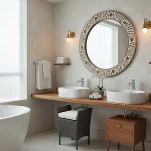 Cadre de miroir grand format de luxe, fait main, écologique, avec incrustation d'os, de qualité supérieure, sur mesure (taille et forme), pour la décoration intérieure - Product Image 4