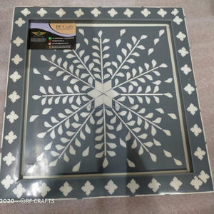 Plateau de service en résine de Style Ins rond de luxe avec incrustation de nacre nouveau support de gâteau Design pour cuisine Restaurant décor à la maison - Product Image 3