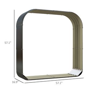 Porta Legna in Acciaio Zincato 4.7FT X 1.4FT X 4.7FT con Bordo Gommato per Sicurezza - Product Image 3