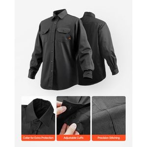 Camicia da Saldatore Ignifuga in Cotone 7oz per Uomo, Conforme ATPV 9.2 Ca, Lavabile in Lavatrice, Taglia XL - Product Image 2