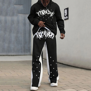Nouvelle Arrivée Promotionnelle : Ensemble de Survêtement Homme Personnalisé, Coupe Évasée, Deux Pièces, Effet Délavé Acide, Vintage, Écologique, Respirant, avec Sweat à Capuche Zippé et Pantalon - Product Image 3