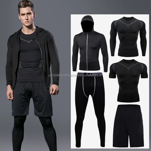 Conjunto Deportivo de 5 Piezas para Hombre con Logotipo Personalizado al por Mayor, de Alta Elasticidad, Secado Rápido y Transpirable para Gimnasio y Fitness - Product Image 1