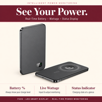 Banque d'alimentation sans fil magnétique légère F20, 110g, 5000mAh, chargeur portable fin en alliage d'aluminium