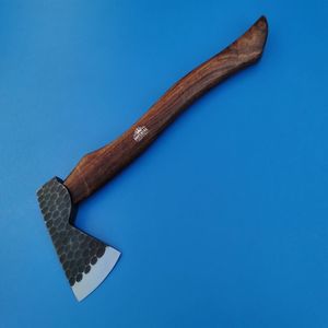 Hache compacte en acier au carbone avec manche en bois, outil de camping en plein air pour la randonnée, la coupe du bois et les activités de jardinage - Product Image 1