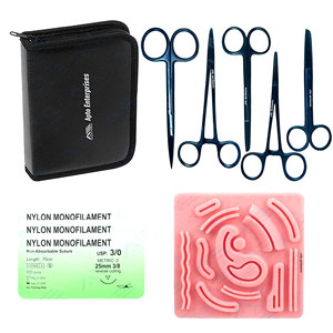 Complete Suturing <b>Practice</b> Kit with Realistic <b>Pad</b> Tools Medic Instrument High-Quality Silicone Suture Kit Medical Students - Product Image 1