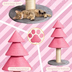Tiragraffi per Gatti in Sisal da 31,5 Pollici a Forma di Albero di Natale per Gatti da Interno - Collezione Primavera - Product Image 1