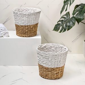 Eco-friendly Water Hyacinth Trash Can, Biodegradable Woven Waste <b>Bin</b>, Natural Wastebasket for Bathroom,Vietnam Wholesale Supply - Product Image 5