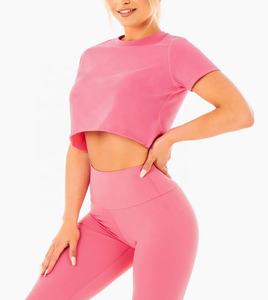 Camiseta Deportiva de Verano para Mujer, Diseño Nuevo, Sexy, Informal, Tejida, 100% Algodón, Transpirable, Ecológica, Antiarrugas, Teñida - Product Image 2