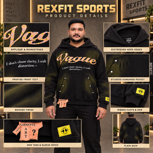 Custom Unisex <b>Black</b> <b>Zipper</b> <b>Hoodie</b> Metallic Script Graphic Studded Heavyweight Fleece Streetwear Oversized Casual Wear - Product Image 6