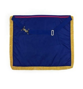 Tablier en cuir réglementaire anglais pour diacre senior - Tablier de cérémonie pour grand diacre senior, durable, forme carrée, broderie en soie - Product Image 3