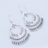 Boucles d'oreilles pendantes en argent sterling 925 oxydé, forme goutte d'eau, avec franges perlées, Memoria Jewels, vente en gros