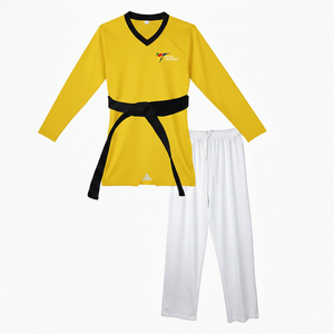Training Taekwondo Dobok Factory Direct Durable 100% Cotton Breathable Eco Friendly Long Sleeve Martial <b>Arts</b> Uniform Front Logo - Product Image 1