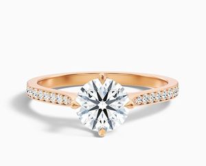 Round Cut Moissanite Engagement <b>Ring</b> 925 Sterling <b>Silver</b> Rose Gold Plated Classic <b>Solitaire</b> Promise <b>Ring</b> Wedding Party Luxury - Product Image 1