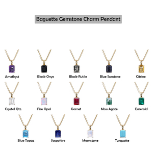Collier pendentif baguette en argent sterling 925 et turquoise – Bijou à breloque serti à griffes - Product Image 4