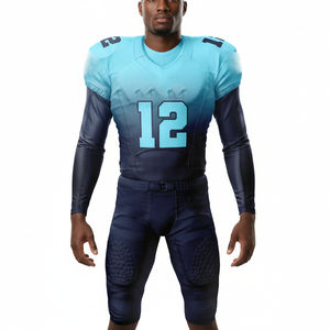 Uniforme de football américain OEM de haute qualité 2026, 100 % polyester respirant, manches courtes, nom d'équipe personnalisable - Product Image 1