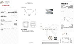 Diamante Cultivado en Laboratorio CVD con Corte Asscher, Claridad VS1, Color E, Certificado IGI, 1.50 Quilates, para Bodas de Lujo - Product Image 2