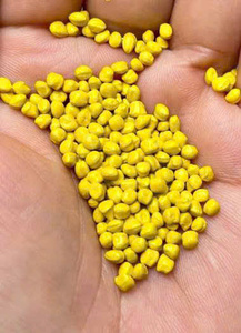 Yellow High Gloss Granular <b>Plastic</b> <b>Masterbatch</b> Pellets for Fibers Application - Product Image 2