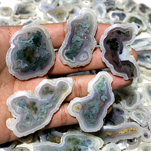 Natural Solar <b>Moss</b> Slices High Quality Handmade Pendant <b>Moss</b> Slice Loose Gemstone for Jewelry Making - Product Image 1