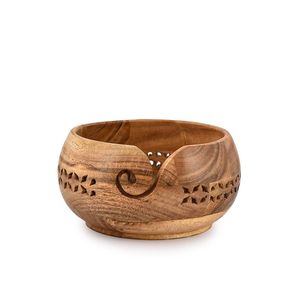 AZ ENTERPRISES AZE-WYB020 Bol à fil en bois, design simple, portable pour le tricot à la main, utilisation pratique, couleur naturelle, couvercle, épaisseur 5 mm - Product Image 4