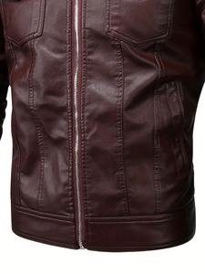 Veste en cuir de qualité supérieure avec poignets en fausse fourrure douce et style moderne pour l'hiver - Product Image 5