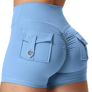 Shorts Deportivos de Cintura Alta para Mujer, Transpirables, con Logotipo Personalizado, de Spandex/Nylon, Elásticos en Cuatro Direcciones, para Gimnasio, Yoga y Running - Product Image 6